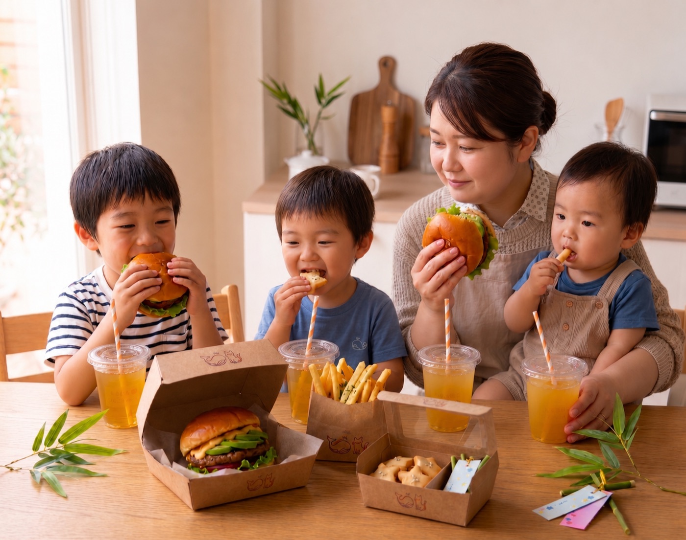ご自宅でスターライトバーガーを楽しむご家族